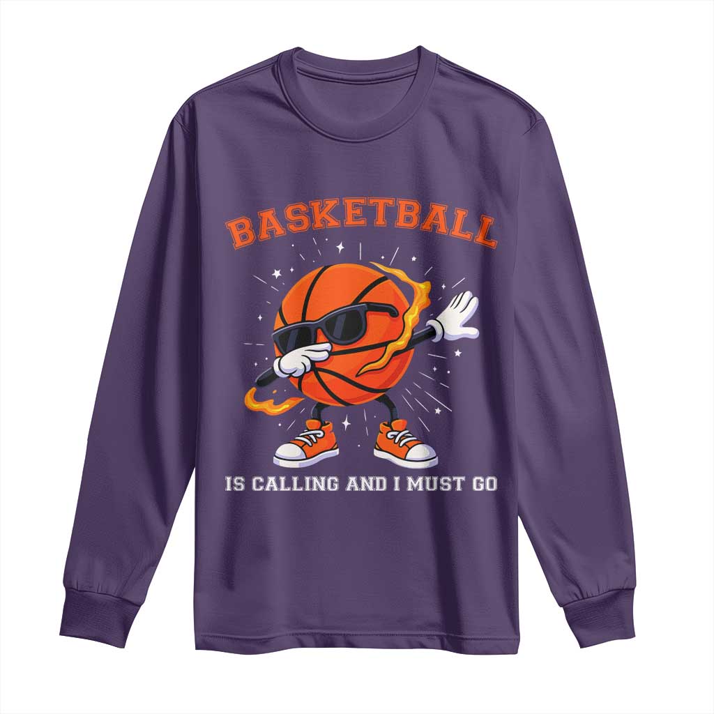 Funny Dabbing Basketball Is Calling And I Must Go Long Sleeve Shirt Gift For Player - Wonder Print Shop