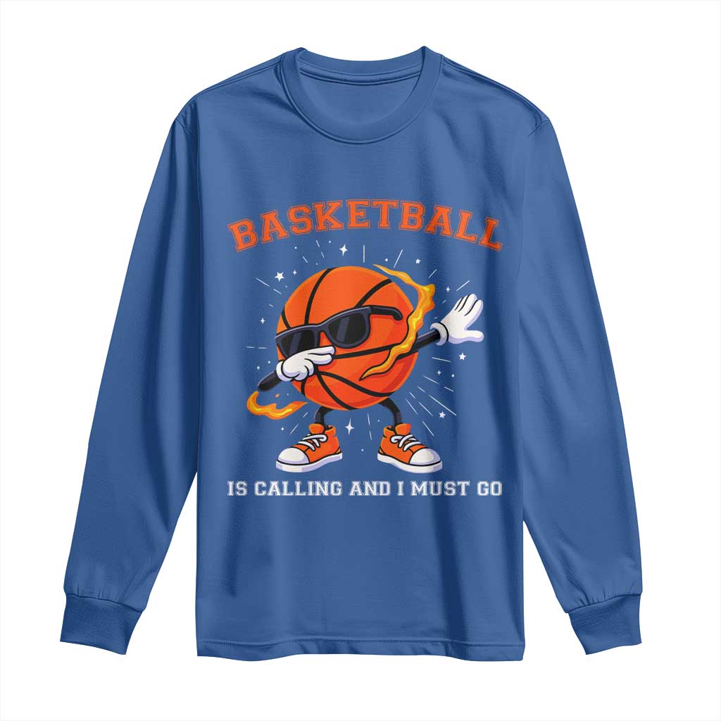 Funny Dabbing Basketball Is Calling And I Must Go Long Sleeve Shirt Gift For Player - Wonder Print Shop