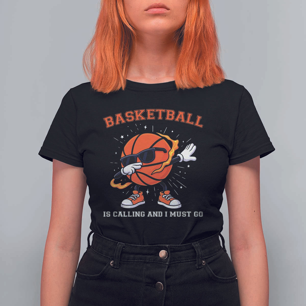Funny Dabbing Basketball Is Calling And I Must Go T Shirt For Women Gift For Player - Wonder Print Shop