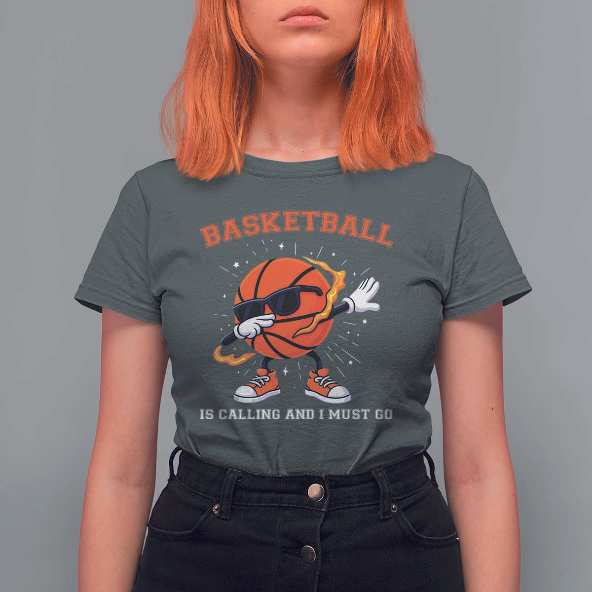 Funny Dabbing Basketball Is Calling And I Must Go T Shirt For Women Gift For Player - Wonder Print Shop