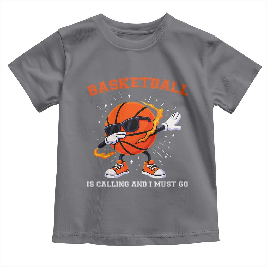 Funny Dabbing Basketball Is Calling And I Must Go Toddler T Shirt Gift For Player - Wonder Print Shop
