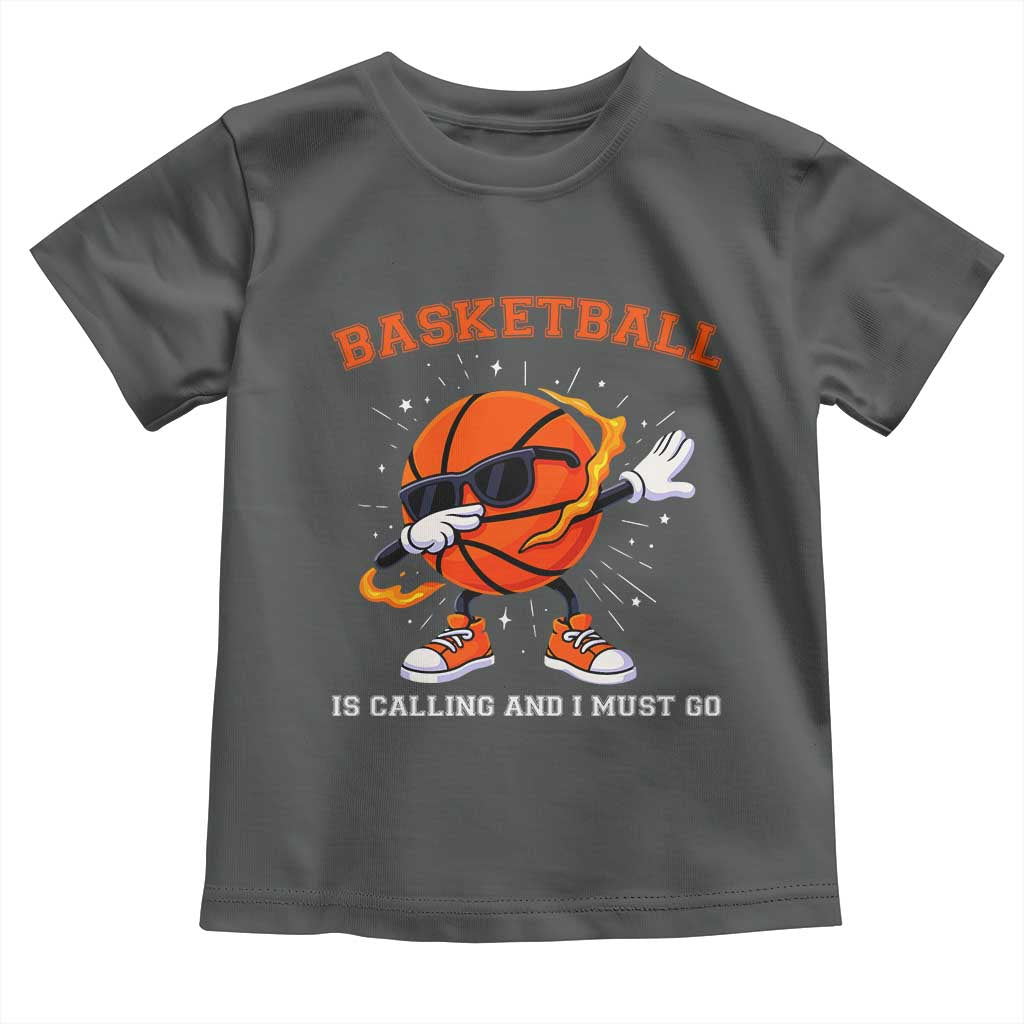 Funny Dabbing Basketball Is Calling And I Must Go Toddler T Shirt Gift For Player - Wonder Print Shop