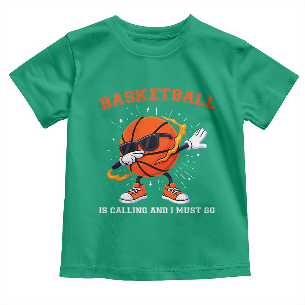 Funny Dabbing Basketball Is Calling And I Must Go Toddler T Shirt Gift For Player - Wonder Print Shop