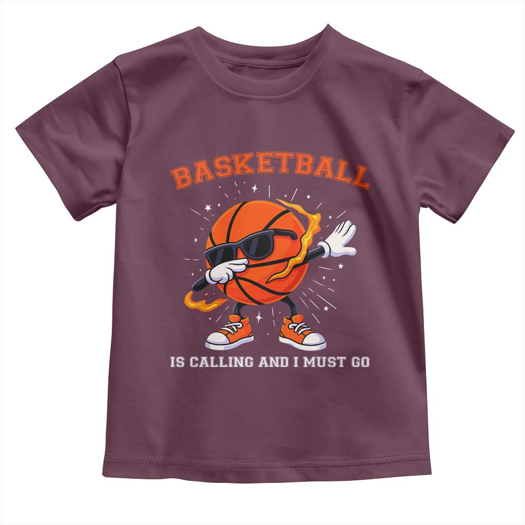 Funny Dabbing Basketball Is Calling And I Must Go Toddler T Shirt Gift For Player - Wonder Print Shop