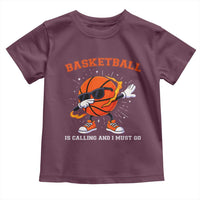 Funny Dabbing Basketball Is Calling And I Must Go Toddler T Shirt Gift For Player - Wonder Print Shop