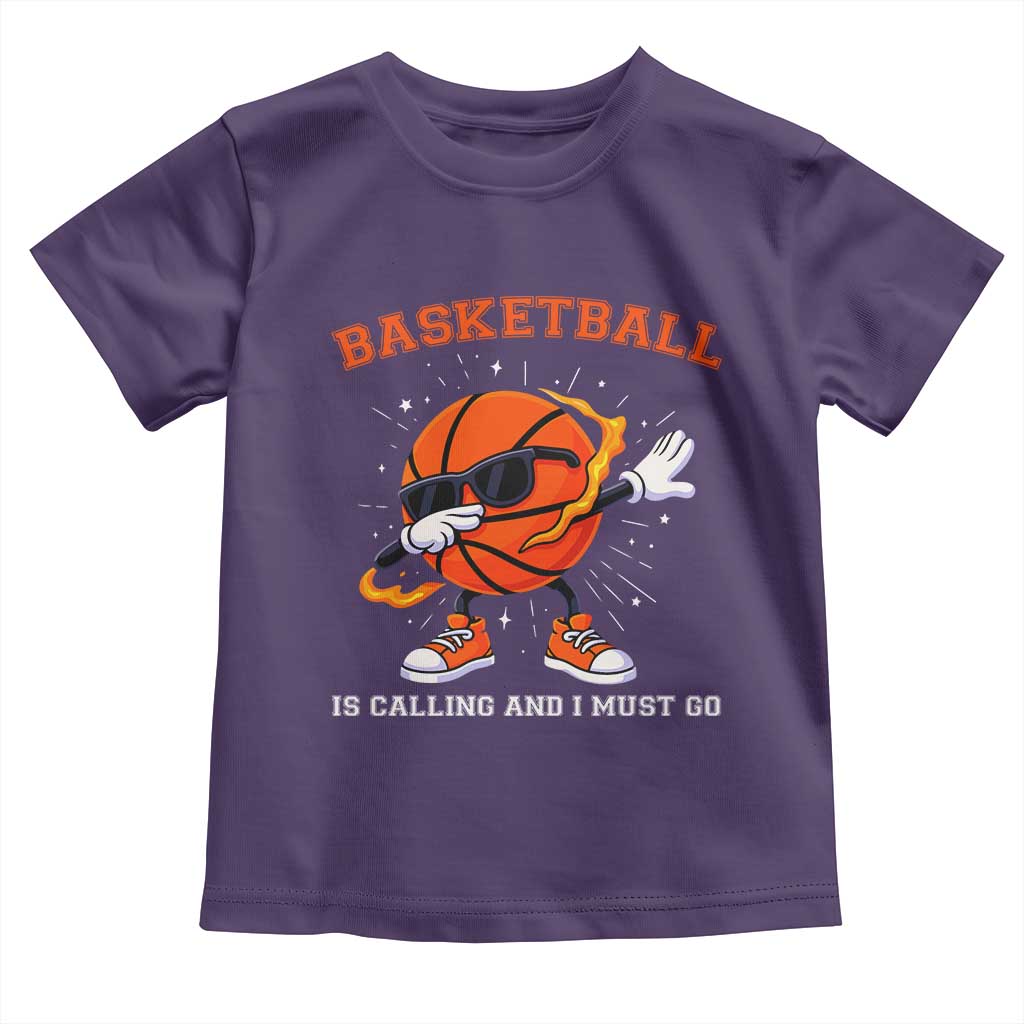 Funny Dabbing Basketball Is Calling And I Must Go Toddler T Shirt Gift For Player - Wonder Print Shop