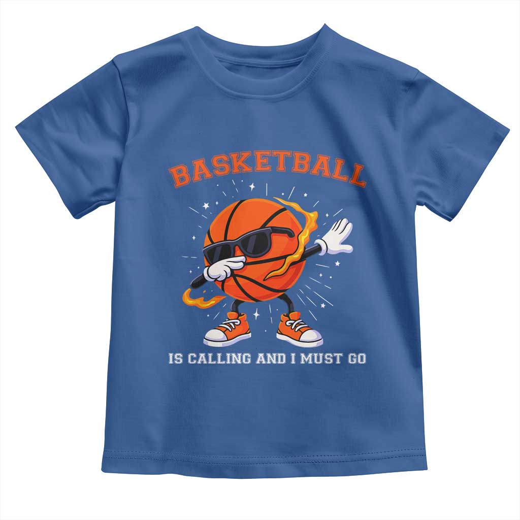 Funny Dabbing Basketball Is Calling And I Must Go Toddler T Shirt Gift For Player - Wonder Print Shop