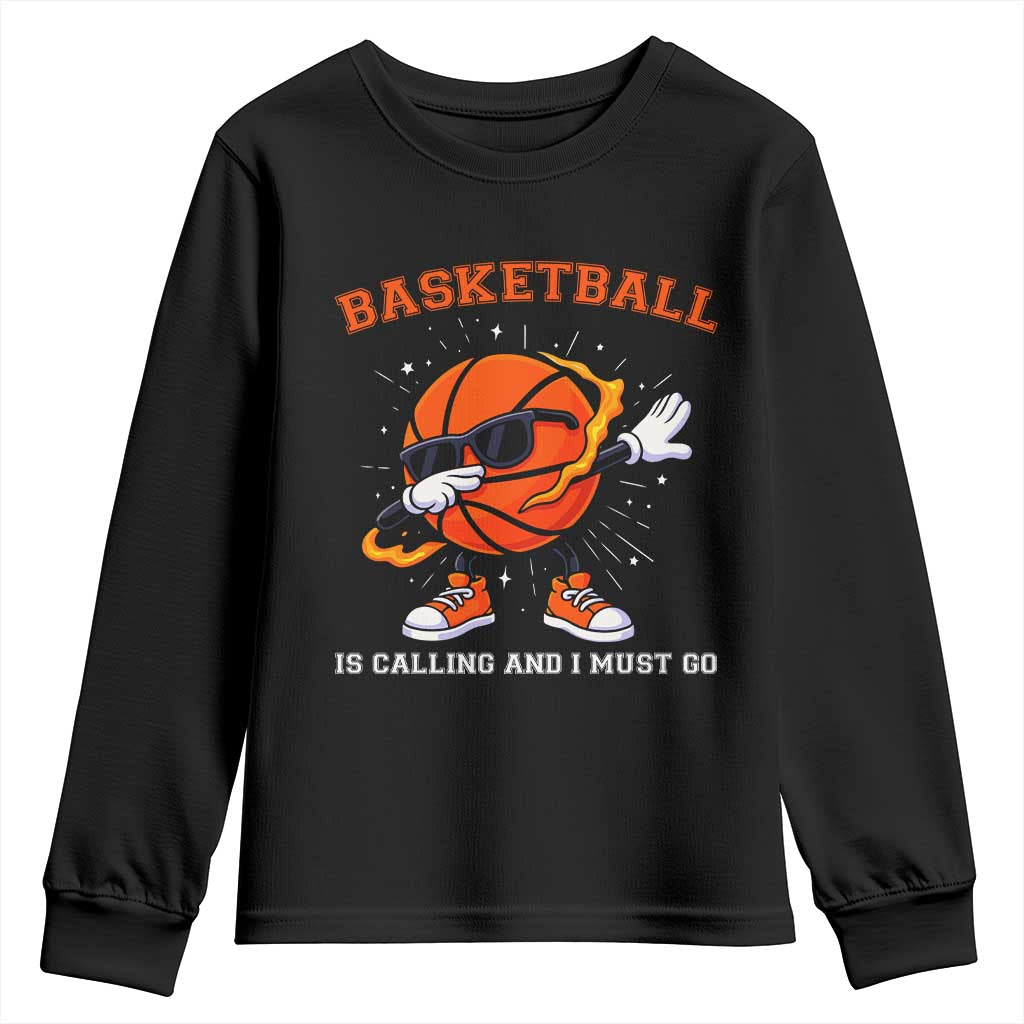 Funny Dabbing Basketball Is Calling And I Must Go Youth Sweatshirt Gift For Player - Wonder Print Shop