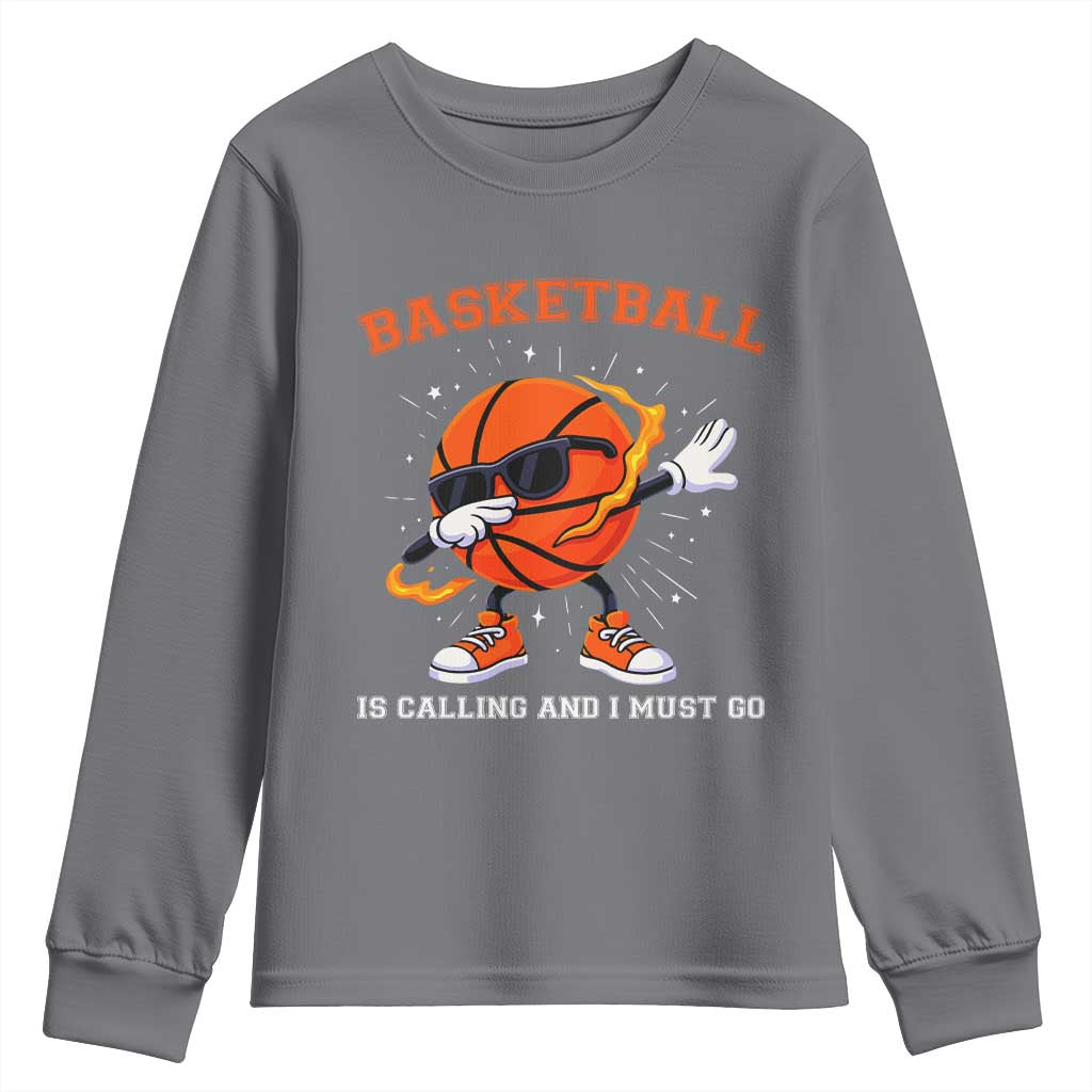 Funny Dabbing Basketball Is Calling And I Must Go Youth Sweatshirt Gift For Player - Wonder Print Shop