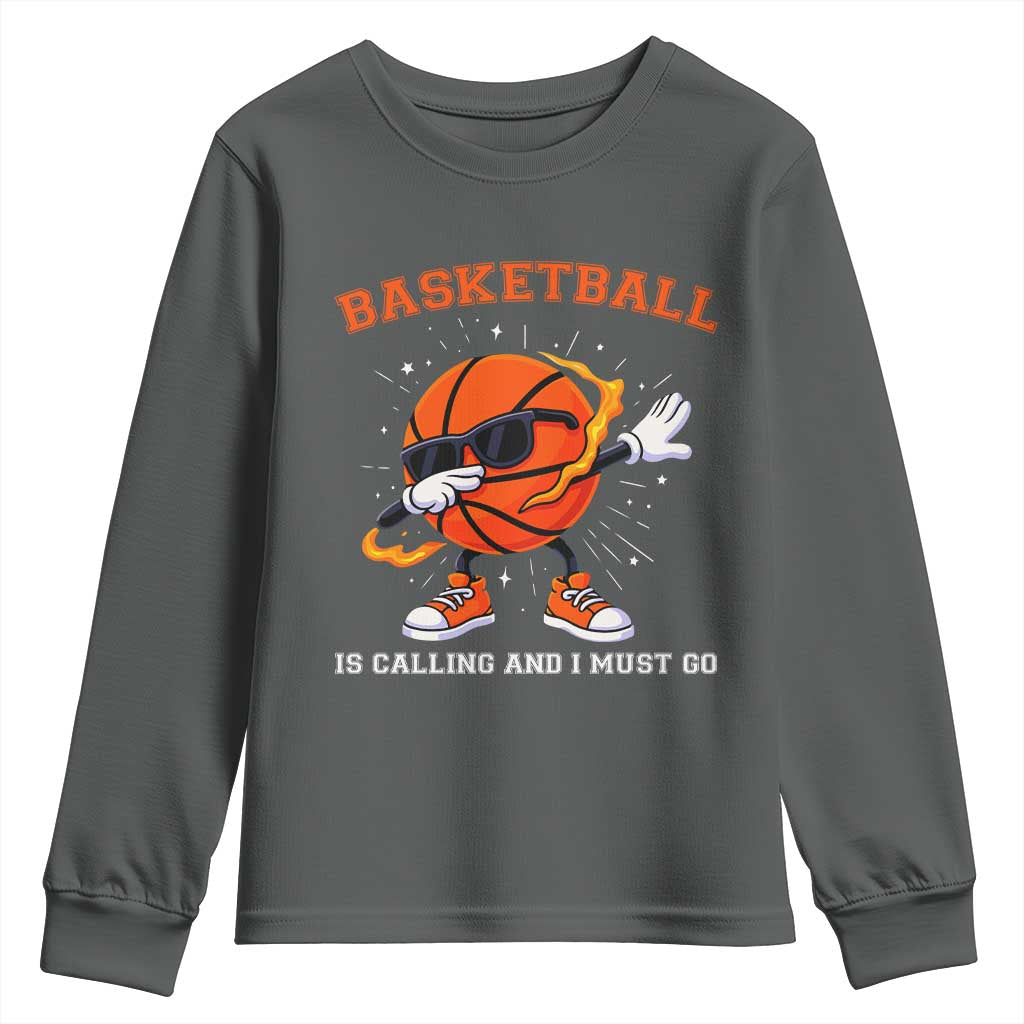 Funny Dabbing Basketball Is Calling And I Must Go Youth Sweatshirt Gift For Player - Wonder Print Shop