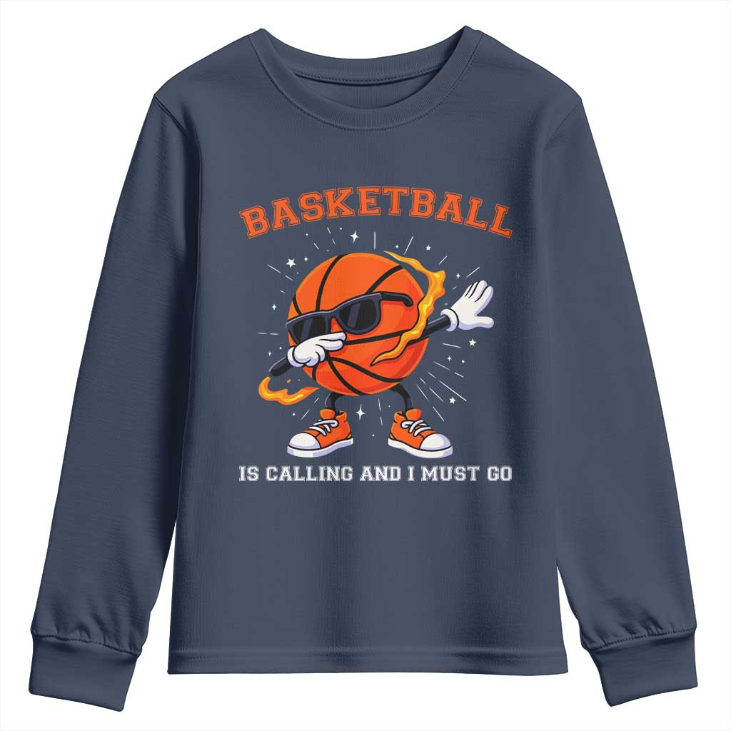 Funny Dabbing Basketball Is Calling And I Must Go Youth Sweatshirt Gift For Player - Wonder Print Shop