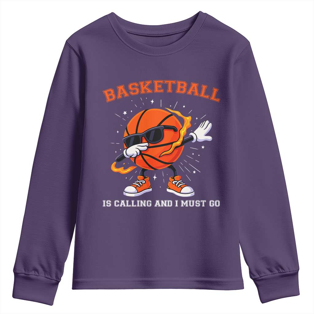 Funny Dabbing Basketball Is Calling And I Must Go Youth Sweatshirt Gift For Player - Wonder Print Shop
