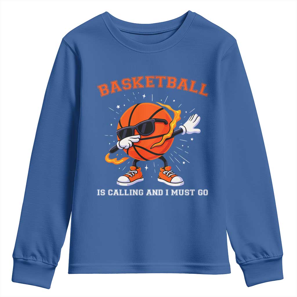 Funny Dabbing Basketball Is Calling And I Must Go Youth Sweatshirt Gift For Player - Wonder Print Shop