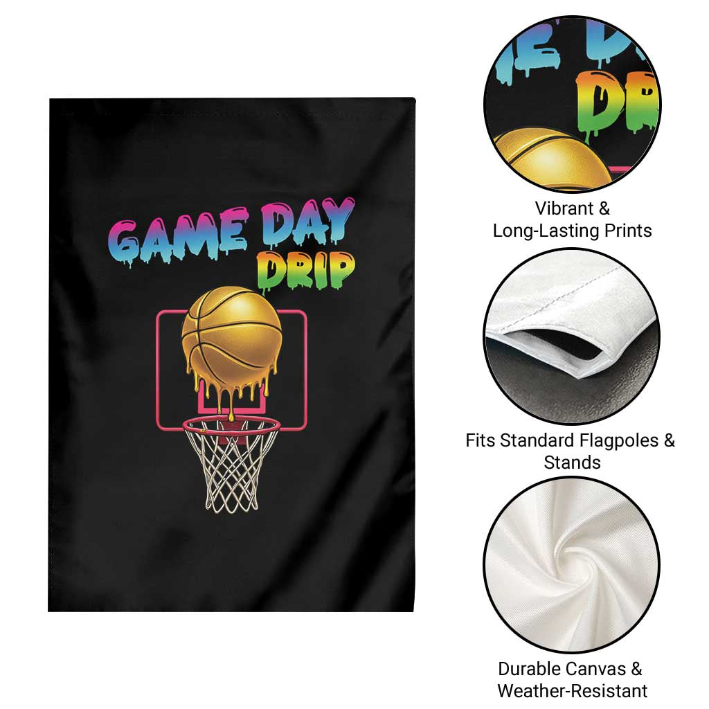 Game Day Drip Garden Flag Funny Basketball Lover Street Style Design - Wonder Print Shop