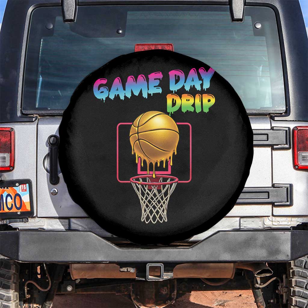 Game Day Drip Spare Tire Cover Funny Basketball Lover Street Style Design - Wonder Print Shop