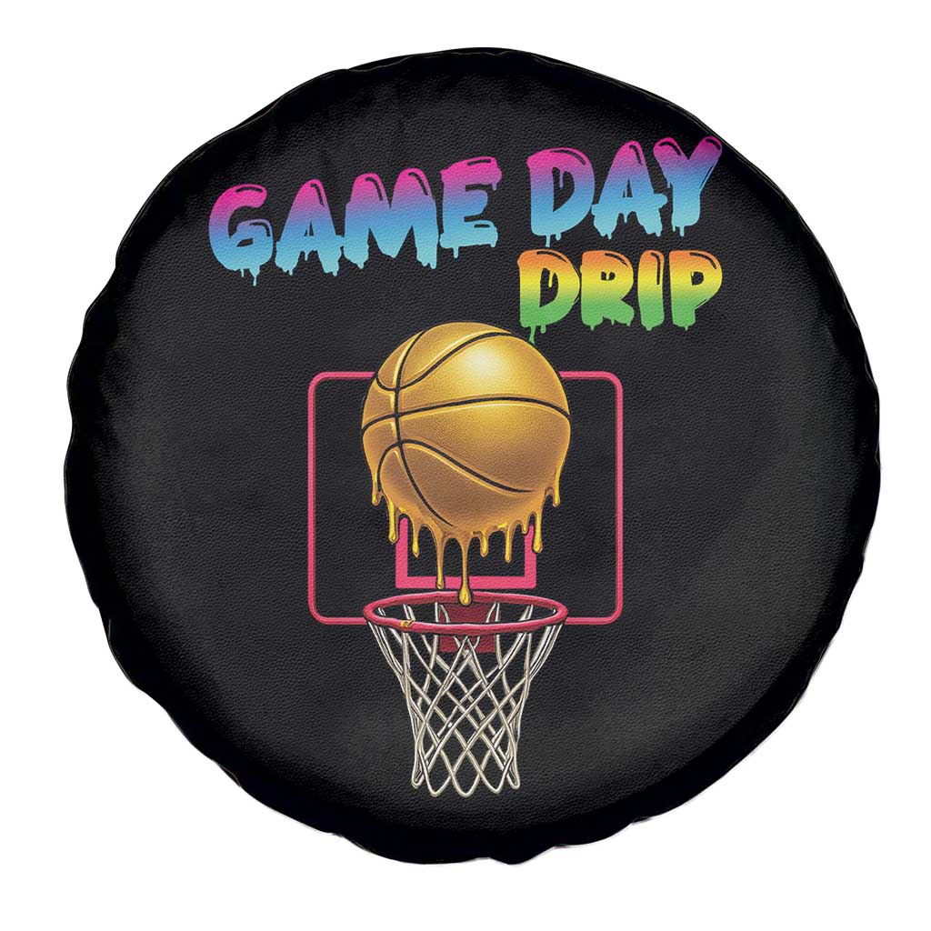 Game Day Drip Spare Tire Cover Funny Basketball Lover Street Style Design - Wonder Print Shop