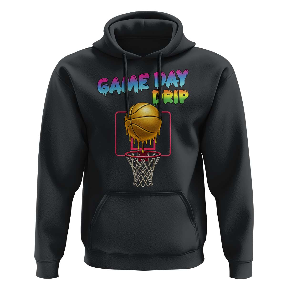 Game Day Drip Hoodie Funny Basketball Lover Street Style Design - Wonder Print Shop