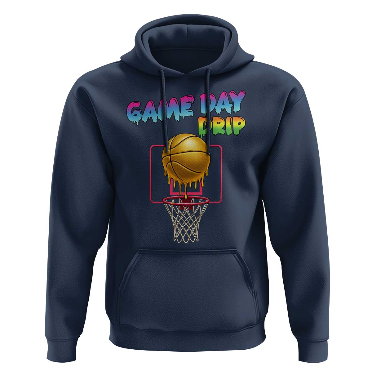 Game Day Drip Hoodie Funny Basketball Lover Street Style Design - Wonder Print Shop
