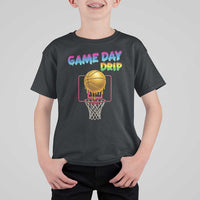 Game Day Drip T Shirt For Kid Funny Basketball Lover Street Style Design - Wonder Print Shop