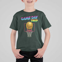 Game Day Drip T Shirt For Kid Funny Basketball Lover Street Style Design - Wonder Print Shop