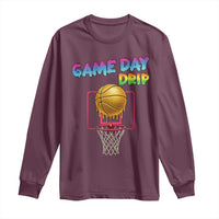 Game Day Drip Long Sleeve Shirt Funny Basketball Lover Street Style Design - Wonder Print Shop