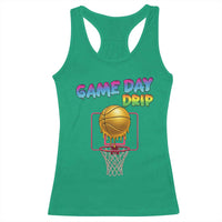 Game Day Drip Racerback Tank Top Funny Basketball Lover Street Style Design - Wonder Print Shop