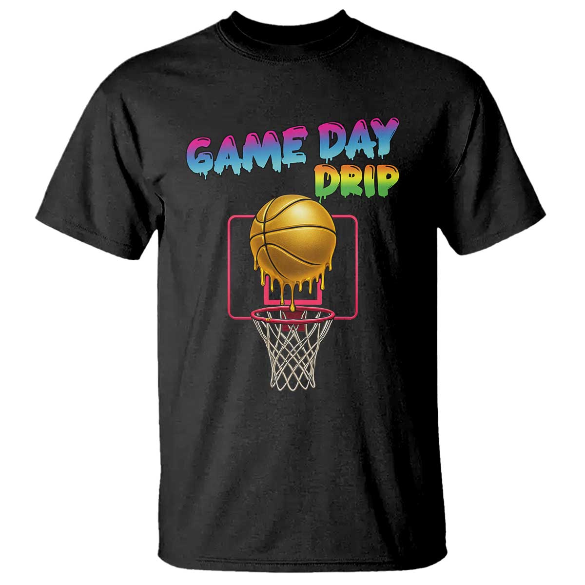 Game Day Drip T Shirt Funny Basketball Lover Street Style Design - Wonder Print Shop