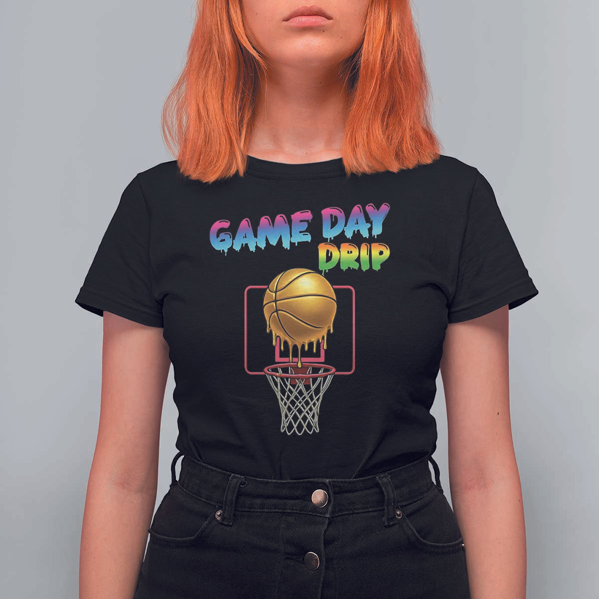 Game Day Drip T Shirt For Women Funny Basketball Lover Street Style Design - Wonder Print Shop