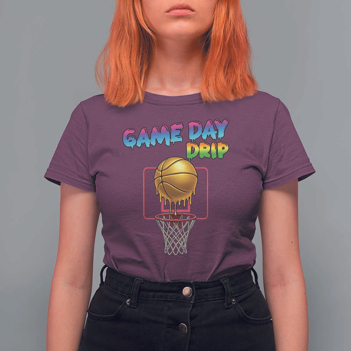 Game Day Drip T Shirt For Women Funny Basketball Lover Street Style Design - Wonder Print Shop