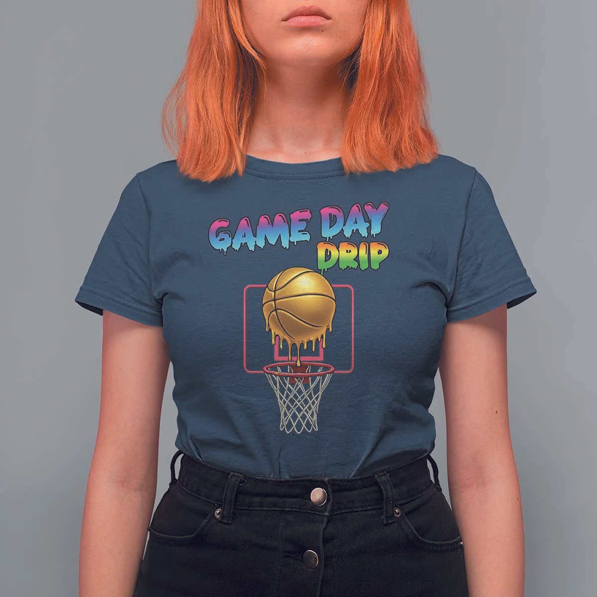 Game Day Drip T Shirt For Women Funny Basketball Lover Street Style Design - Wonder Print Shop