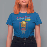 Game Day Drip T Shirt For Women Funny Basketball Lover Street Style Design - Wonder Print Shop