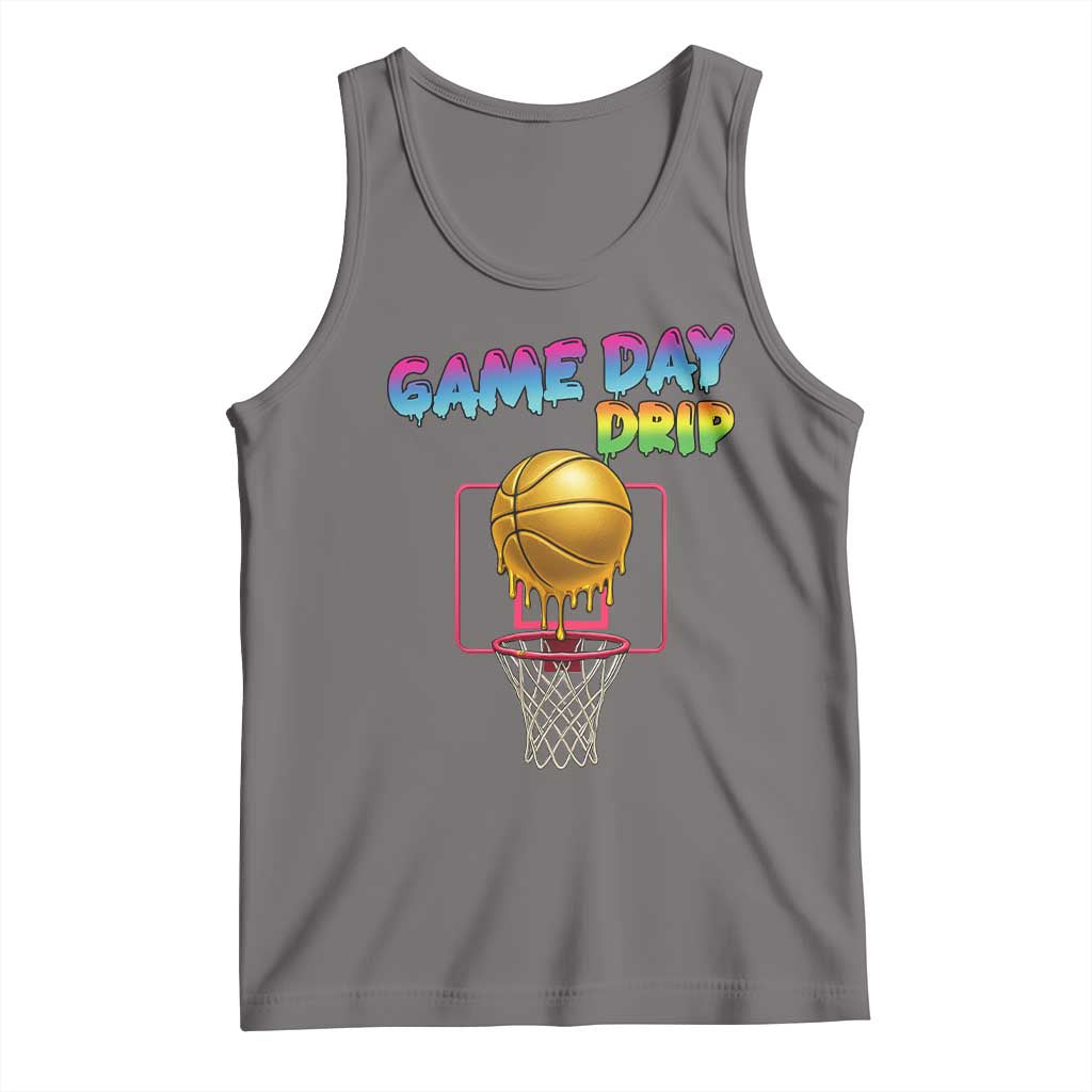 Game Day Drip Tank Top Funny Basketball Lover Street Style Design - Wonder Print Shop