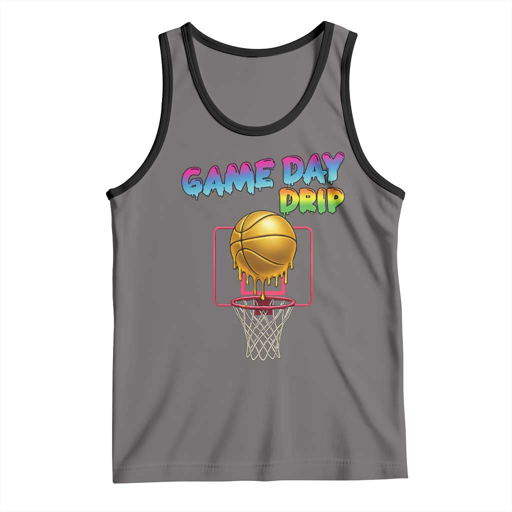 Game Day Drip Tank Top Funny Basketball Lover Street Style Design - Wonder Print Shop