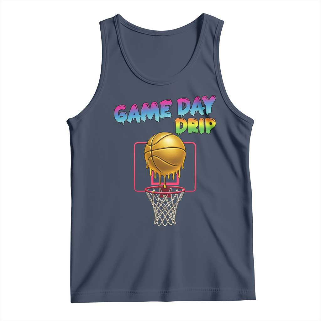 Game Day Drip Tank Top Funny Basketball Lover Street Style Design - Wonder Print Shop