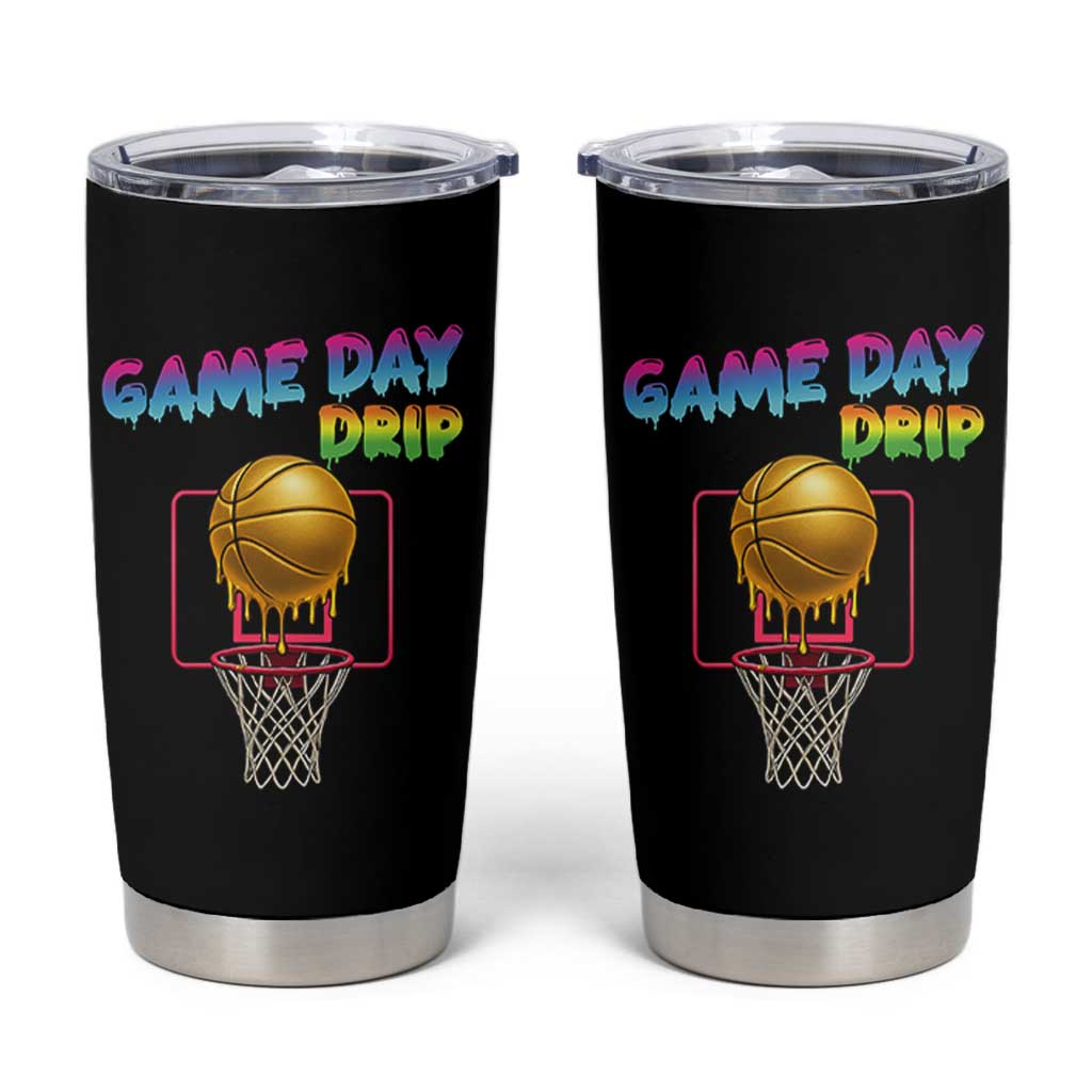 Game Day Drip Tumbler Cup Funny Basketball Lover Street Style Design