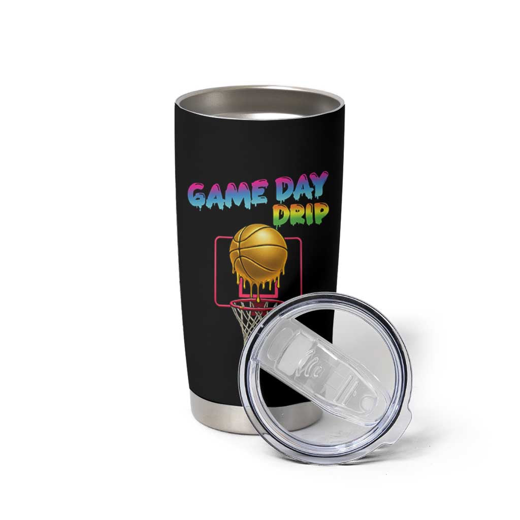 Game Day Drip Tumbler Cup Funny Basketball Lover Street Style Design