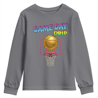 Game Day Drip Youth Sweatshirt Funny Basketball Lover Street Style Design - Wonder Print Shop