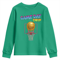 Game Day Drip Youth Sweatshirt Funny Basketball Lover Street Style Design - Wonder Print Shop