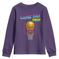 Game Day Drip Youth Sweatshirt Funny Basketball Lover Street Style Design - Wonder Print Shop