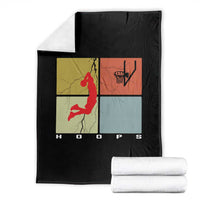 Hoops Life Throw Blanket Retro Basketball Dunk Silhouette - Wonder Print Shop
