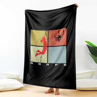 Hoops Life Throw Blanket Retro Basketball Dunk Silhouette - Wonder Print Shop