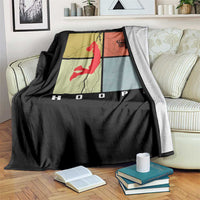 Hoops Life Throw Blanket Retro Basketball Dunk Silhouette - Wonder Print Shop