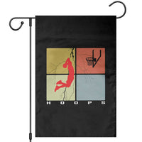 Hoops Life Garden Flag Retro Basketball Dunk Silhouette - Wonder Print Shop