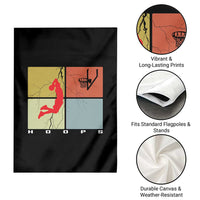 Hoops Life Garden Flag Retro Basketball Dunk Silhouette - Wonder Print Shop
