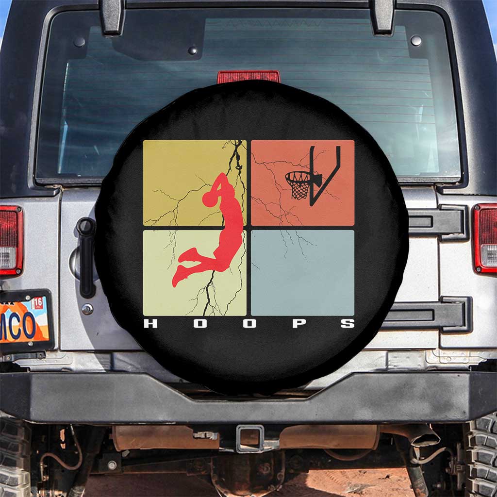 Hoops Life Spare Tire Cover Retro Basketball Dunk Silhouette - Wonder Print Shop