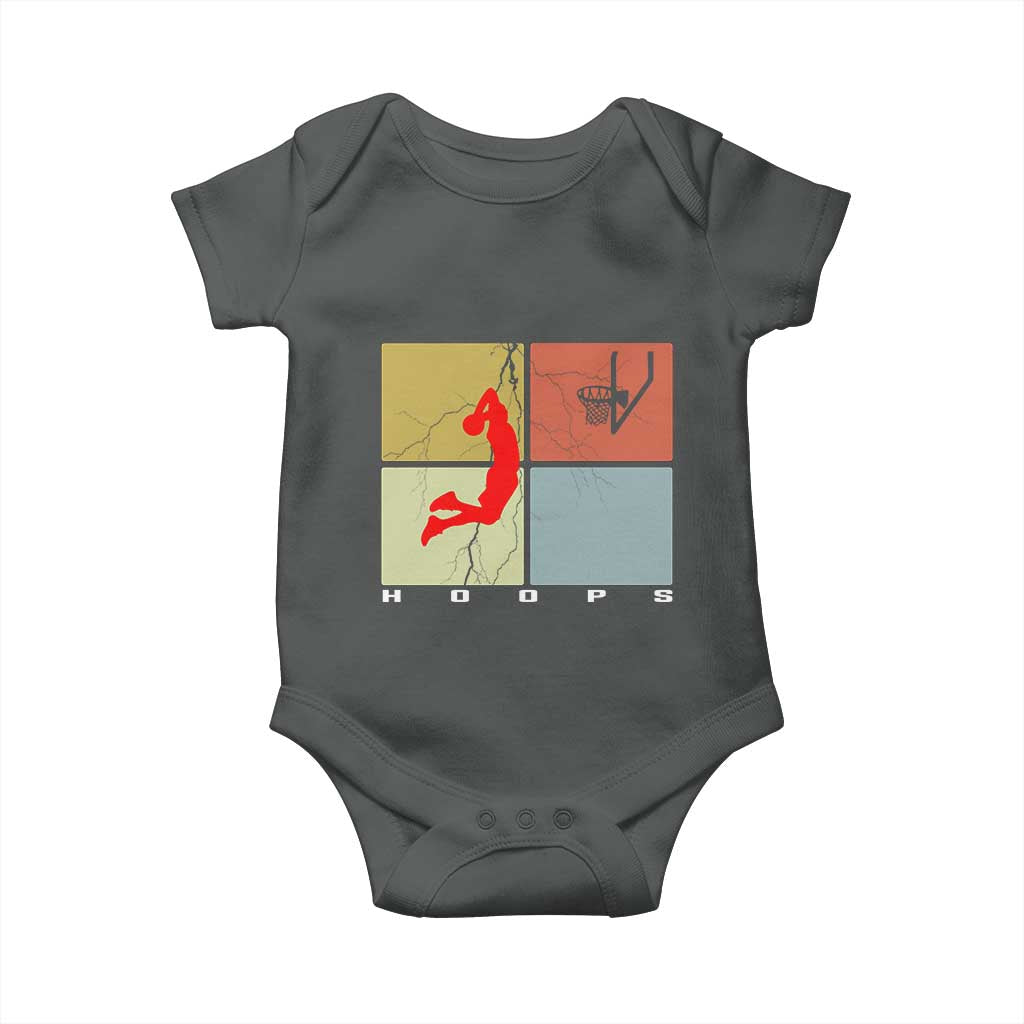 Hoops Life Baby Onesie Retro Basketball Dunk Silhouette - Wonder Print Shop