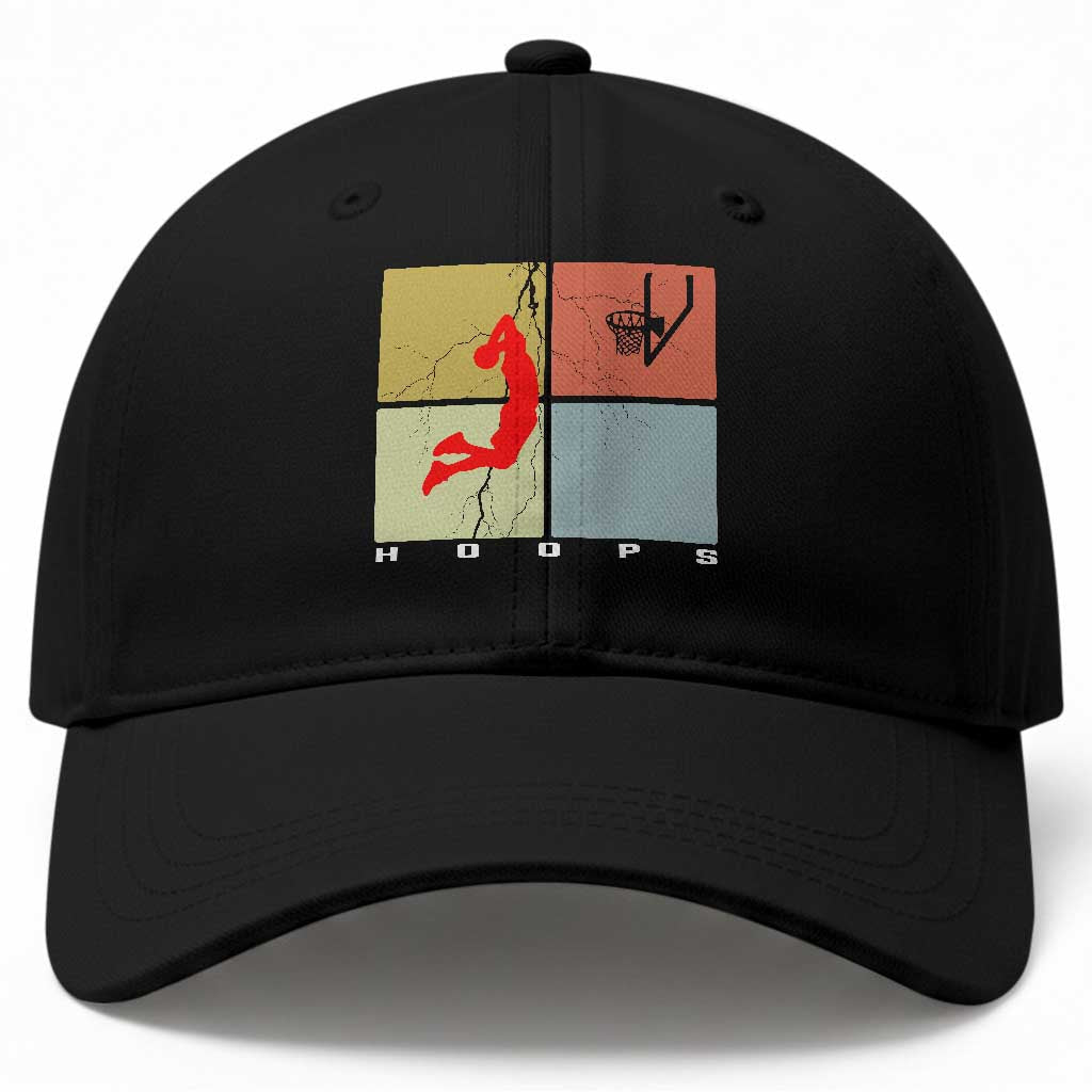 Hoops Life Baseball Cap Retro Basketball Dunk Silhouette
