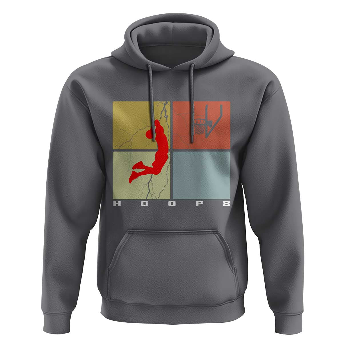 Hoops Life Hoodie Retro Basketball Dunk Silhouette - Wonder Print Shop