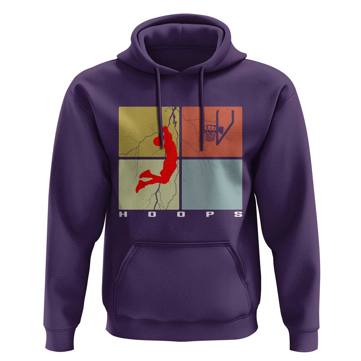 Hoops Life Hoodie Retro Basketball Dunk Silhouette - Wonder Print Shop