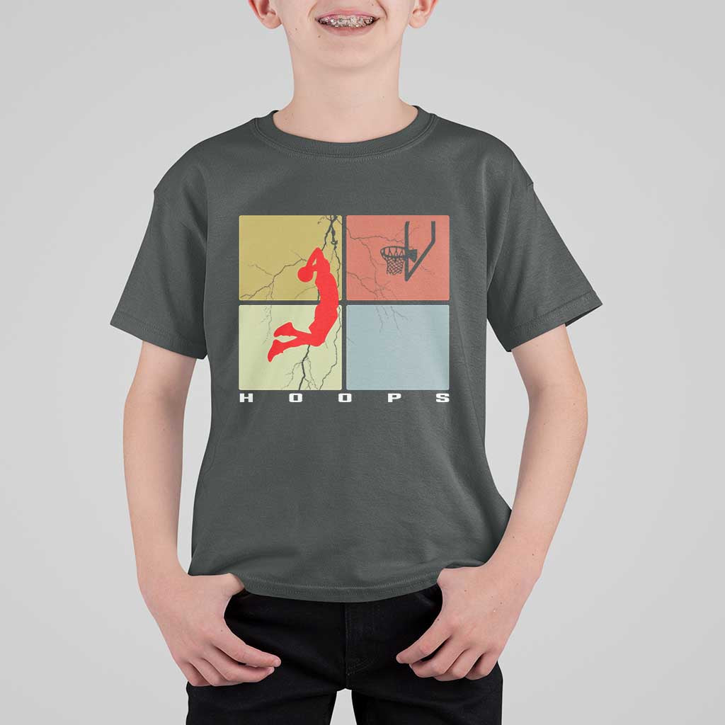 Hoops Life T Shirt For Kid Retro Basketball Dunk Silhouette - Wonder Print Shop